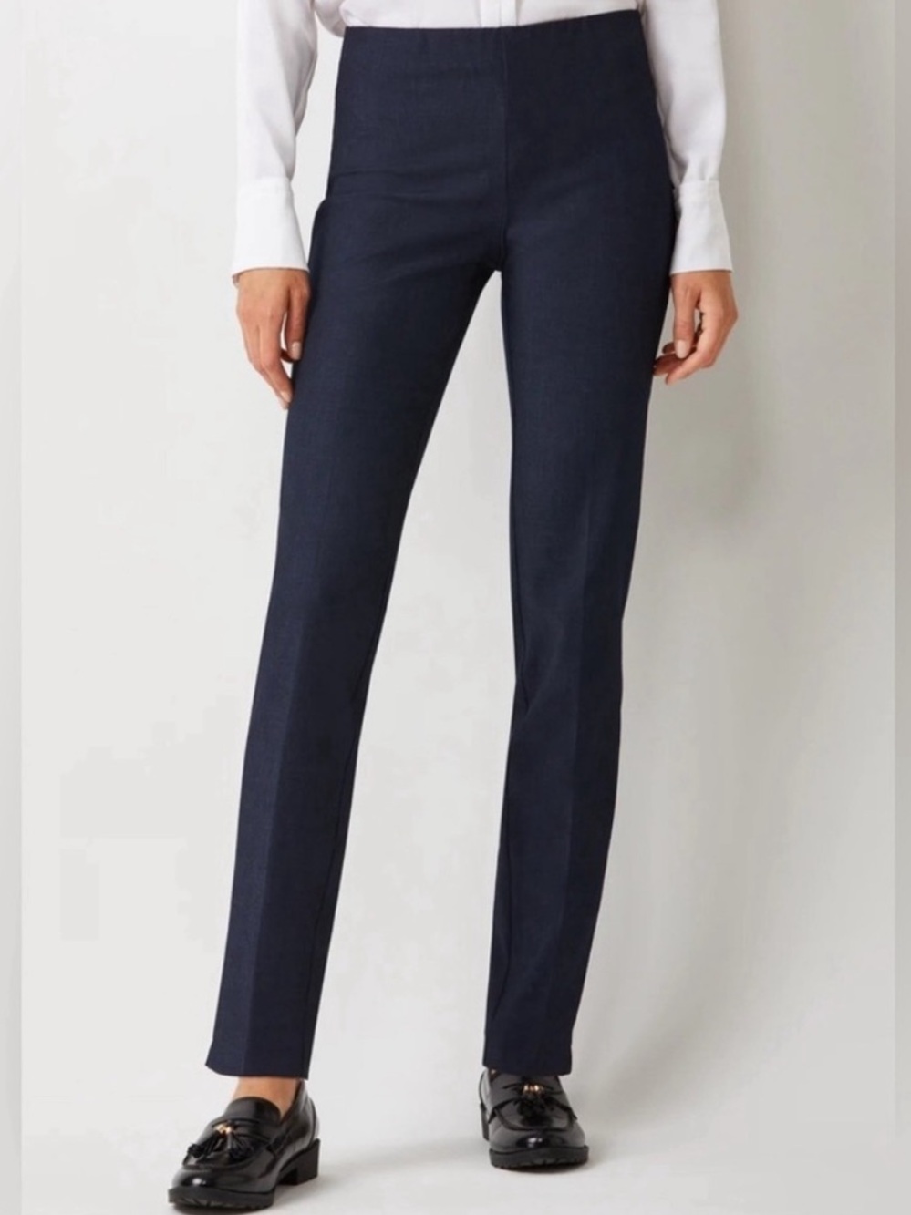Ecru Springfield Slim Fit Pull On Trousers in Navy Size 8